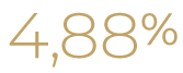 Złoty napis „4,90%” na białym tle.